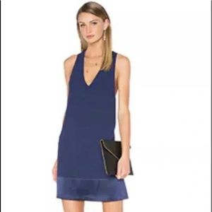 Alice + Olivia Daralee Trapeze Mini Dress in Indigo (Navy) Size XS Back Zip